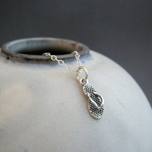 sterling silver flip flop necklace tiny everyday jewelry flipflop charm small summer pendant beach lover gift her ocean sea trip souvenir