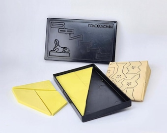Vintage Conundrum, Golovolotka Puzzle Schiebebaustein Spiel SFINKS Reise Strategie Spiel 1980er Jahre. Sammlerstück