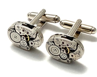 Cufflinks Elgin watch movement - Steampunk - Cufflinks - Cuff Links - Gift for dad