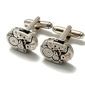 Cufflinks Elgin watch movement - Steampunk - Cufflinks - Cuff Links - Gift for dad