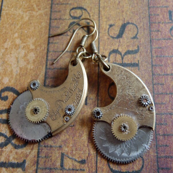 Figurative Energy  VIII - Steampunk Earrings - Repurposed art