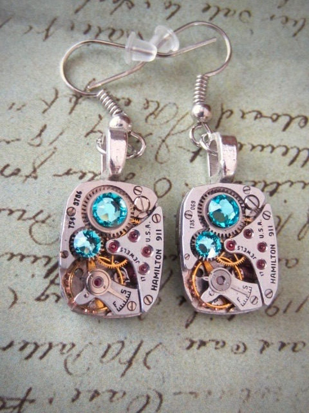 Steampunk Ear Gear - Turquoise - Steampunk Earrings - Hamilton ...