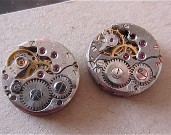 Steampunk Stud Earrings with Mechanical Watch Movement, Steampunk Earrings , Steampunk jewelry