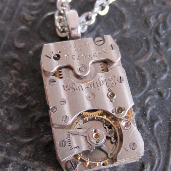 Watch part necklace - Bullet Proof - Steampunk Necklace - Repurposed Art