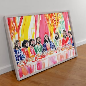 Last Supper Wall Art Print | Christian Decor Featuring Jesus & Disciples | Religious Poster | Last Supper Artwork | Jesus Christ Poster