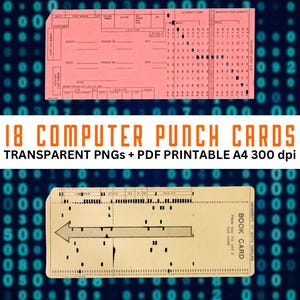 Vintage computerponskaarten - digitale afbeeldingen kortstondige Clip Art Photo PDF PNG-afbeeldingen voor Canva, Photoshop en Retro Tech Junk Journals