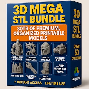 Ultimate 3D Print STL Pack  - over 300.000 models and 50 categories | Organized catalog | Instant Download