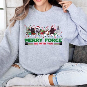Merry Force Be With You Shirt, Star Wars Christmas Sweatshirt, Disneyland Christmas Shirt, Star Wars Christmas Shirt, Star Wars Holiday Tee