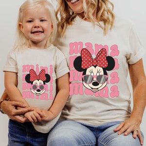 Disney Minnie Mama Mini T-shirt, Disney Mama and Mini Shirt, Disney Family Matching T-Shirt, Minnie Mouse Mom Tee, Mother&#39;s Day Shirt