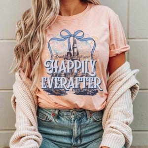 Reach Out And Find Your Happily Ever After Shirt, Comfort Colors Disney Theme Park Shirt, Disney Fireworks Shirt, Disney Coquette Bow Shirt