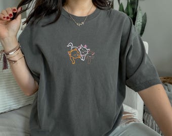 Retro Disney The Aristocats Embroidered Comfort Colors® Shirt, Everybody Wants To Be A Cat Tee, Marie Toulouse Berlioz Tee, Disney Cats Tee