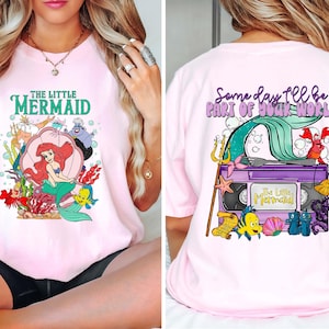 Vintage Little Mermaid Shirt, Two-Sided Ariel Comfort Colors® Tee, Disney Girls Trip Shirt, Magic Kingdom Shirt, Disney Family Trip Shirt