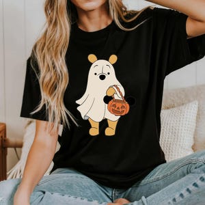 Retro Pooh Ghost Halloween Shirt, Winnie The Pooh Halloween Shirt, Spooky Season Shirt, Pooh Shirt, Cute Fall Shirt, Halloween Women&#39;s Shirt