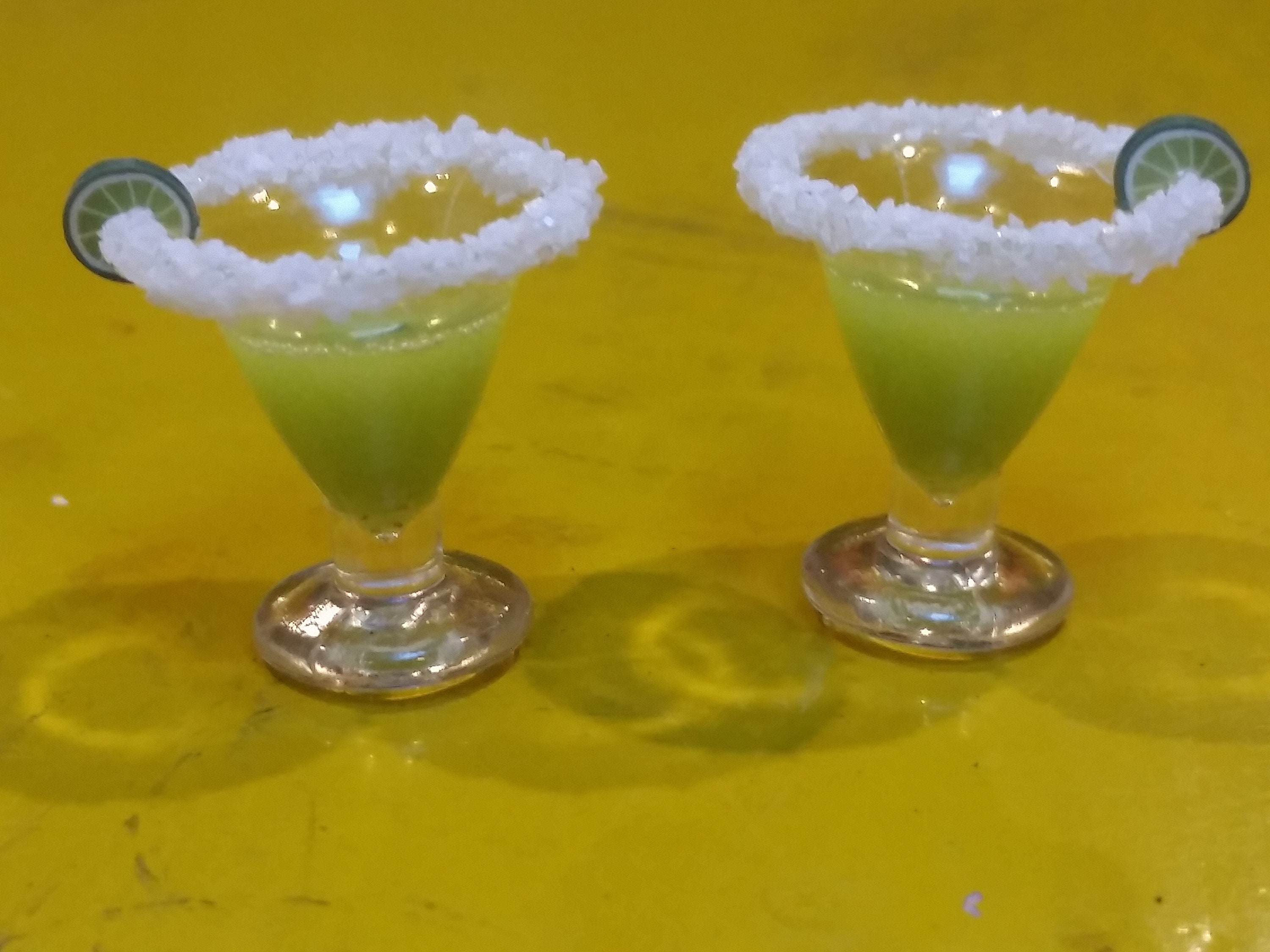 1 Miniature Margarita Glass Earrings with tiny salt and Etsy