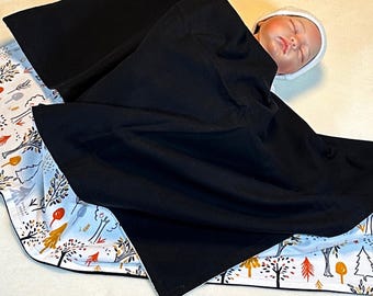 Harvest Tree Flannel Baby Blanket: Woodsy Nursery Decor