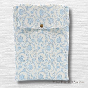 Blue Chinoiserie Blossom iPad Sleeve • Foam-Padded Tablet Cover • Fits 10–11” iPad, Air & Pro 11 • Quilted Floral Case • Magnetic Snap