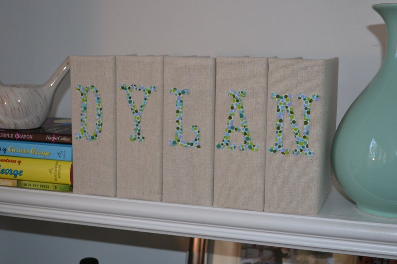 Set of beautifully crafted and personalized photos albums-Green/Lavender/Light Blue Dots image 1