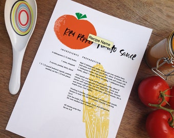 recipe template recipe page printable recipe pages pdf etsy