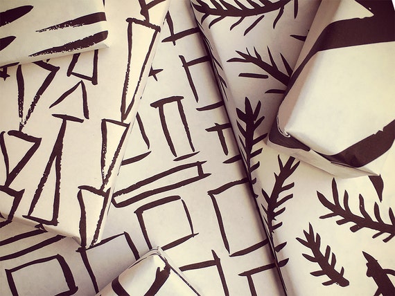 black and white wrapping paper printable wrapping paper etsy