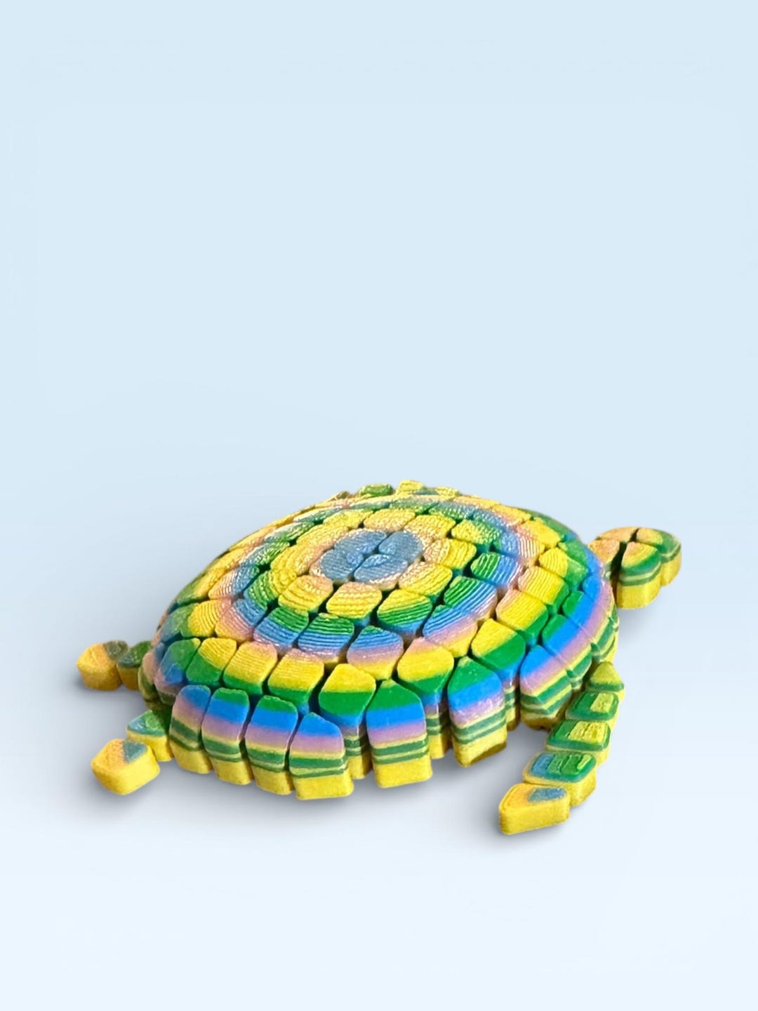 Retractable Turtles Flexipet 3D Articulated Turtle Toy, Rainbow Multicolor Striped Design ...