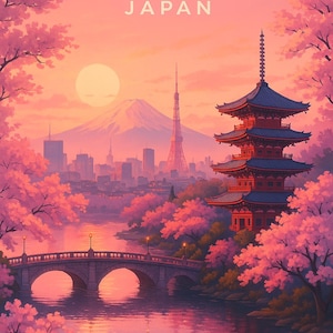 Poster formato A4 | Tokyo,Giappone | Stampa artistica su carta fotografica premium | Opzione con cornice