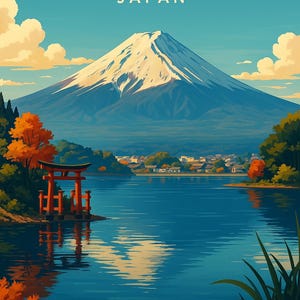 Poster formato A4 | Monte Fuji Giappone | Stampa artistica su carta fotografica premium | Opzione con cornice
