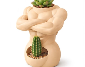 Funny Body Planter, Unique Torso Planter, Succulent Pot, Modern Home Decor