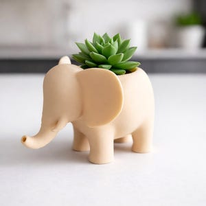 Maceta con forma de elefante impresa en 3D, maceta de PLA para suculentas, soporte para plantas con forma de animal.