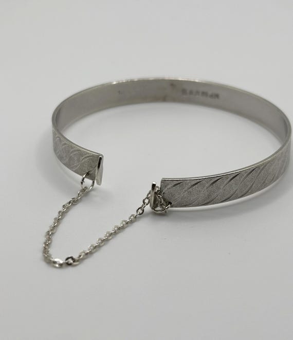 Vintage Solid Sterling Silver Birmingham Bangle H… - image 18