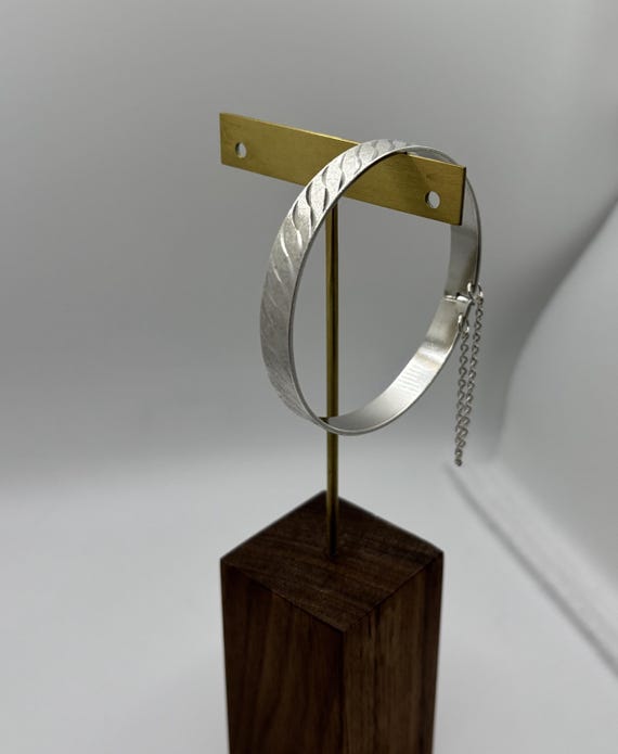 Vintage Solid Sterling Silver Birmingham Bangle H… - image 1