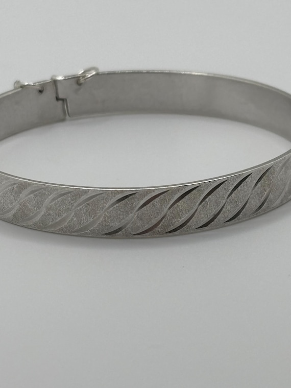Vintage Solid Sterling Silver Birmingham Bangle H… - image 13