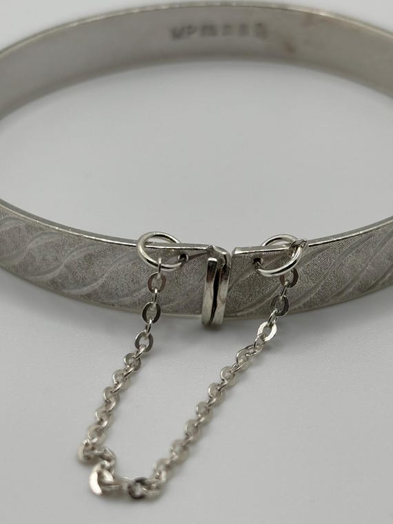 Vintage Solid Sterling Silver Birmingham Bangle H… - image 4