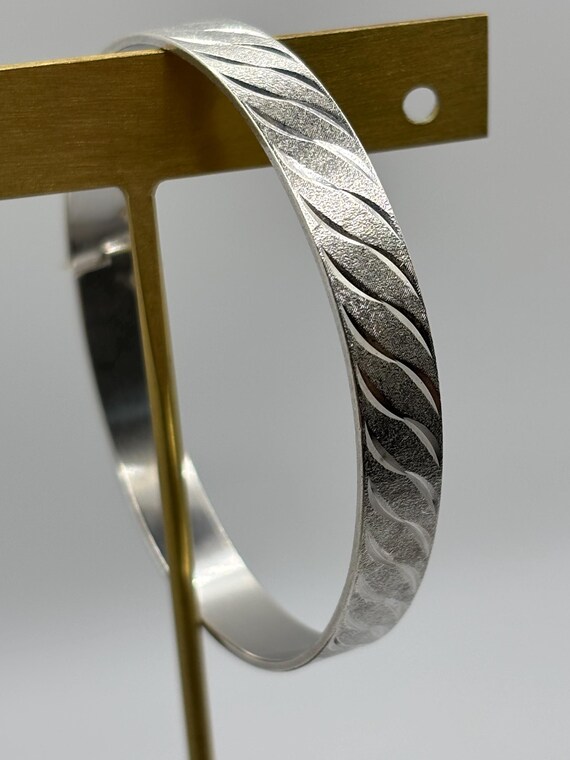 Vintage Solid Sterling Silver Birmingham Bangle H… - image 2
