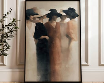 Modern Feminine Art Print | Women Friendship Artwork | Neutral Gallery Wall Decor | Contemporary Female Portrait Art | Boho Home Decor