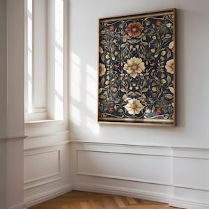 Vintage Floral Pattern | Tapestry Inspired | Botanical Wall Art | Antique and Classic Art| Indian Vintage Art