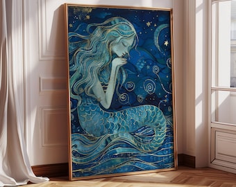 Aquarius Zodiac Astrology Art Print | Air Star Sign | Astrology poster | Zodiac art | Aquarius season | January Birthday | February Birthday