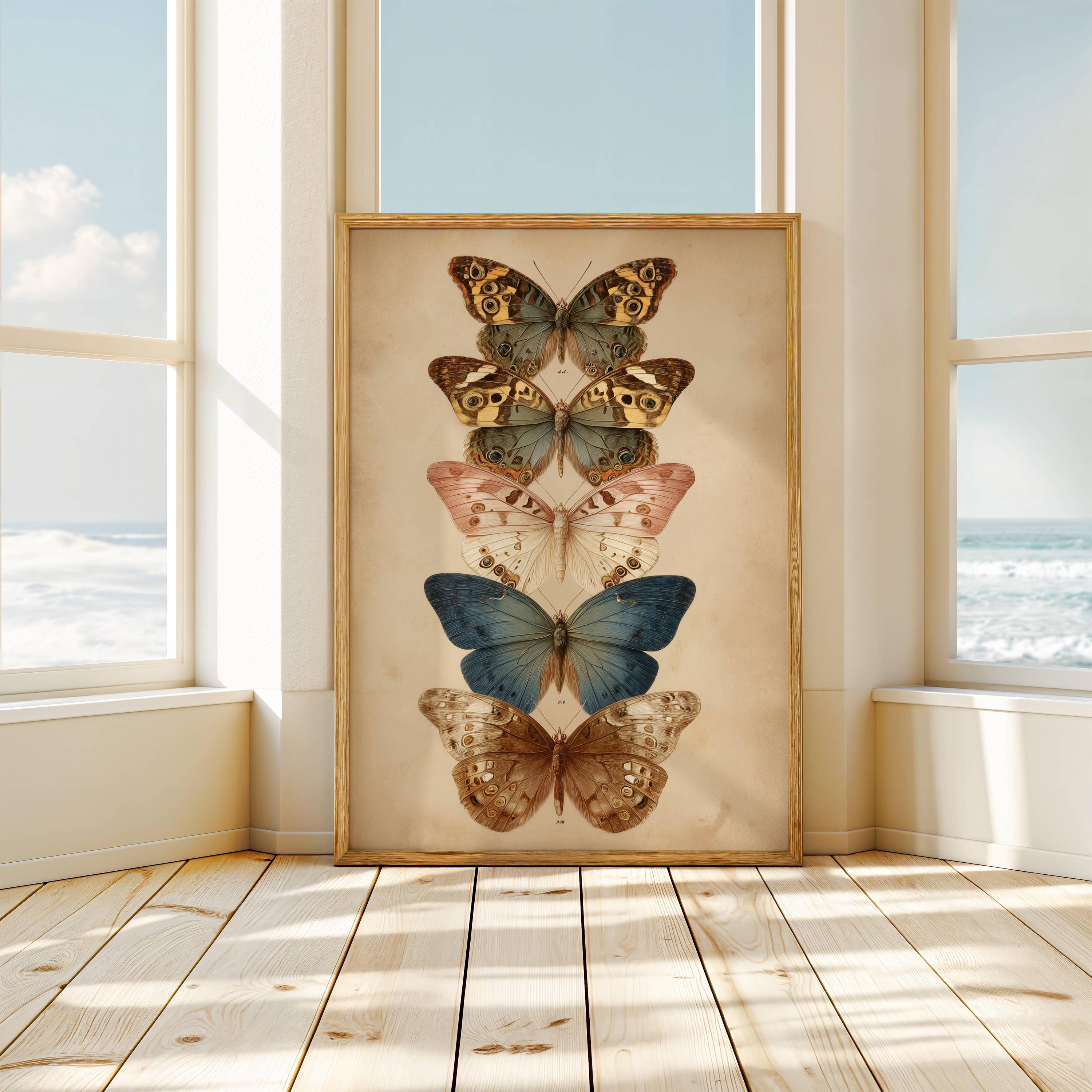 Vintage Butterfly Print | Dark Moody Insect Insect Wall Art ...