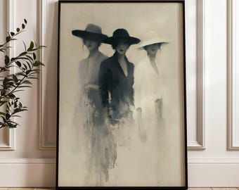 Strong Women Art Print | Modern Feminine Wall Decor | Neutral Abstract Women Artwork | Friendship Wall Art | Contemporary Home Decor