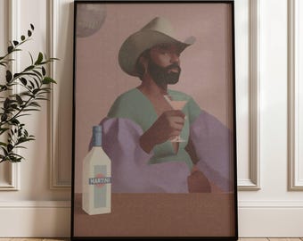 Disco Cowboy | Modern Afrocentric | African Home Decor | Ethic Art Print | Boho Afro