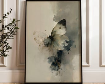 Butterfly Fine Art Print | Contemporary Abstract Wall Decor | Neutral Home Artwork | Organic Modern Design | Elegant Gallery Wall
