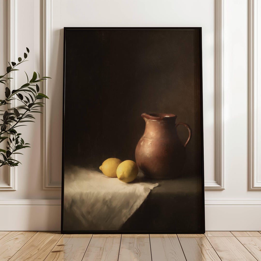 水差しとレモン | 夏のフルーツ | 静物画 | 黄色のアート