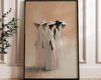 Afrocentric Wall Decor | Modern African Art Print | Strong Black Women Artwork | Neutral Boho Home Decor | Cultural Living Room Art