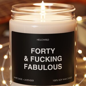 40th Birthday Gifts for Her Funny 40th Birthday Gift Forty and Fabulous Gift for 40 Birthday Candle Gift 40th Birthday Women 40th Birthday
