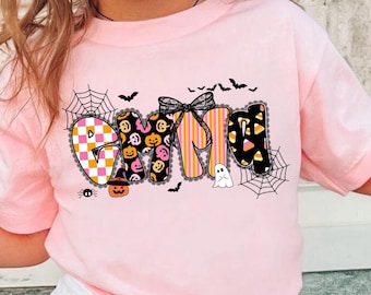 Personalized Kids Halloween Shirt, Custom Alphabet Halloween Kids Name Shirt, Halloween Toddler, Halloween Kids Gift, Halloween Kids Outfit