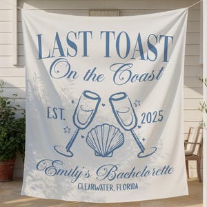 Beach Bachelorette Banner, Coastal Bachelorette Party Tapestry, Custom Bachelorette Photo Backdrop, Personalized Bachelorette Party Favors