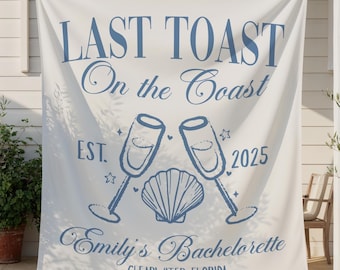 Beach Bachelorette Banner, Coastal Bachelorette Party Tapestry, Custom Bachelorette Photo Backdrop, Personalized Bachelorette Party Favors