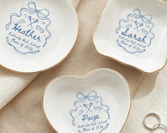 Custom Lacrosse Ring Dish Gift: Senior Night Jewelry Dish Keepsake