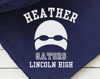Personalized Swimming Blanket: Swimming Senior Night Team Gifts