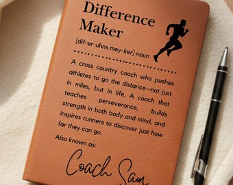 Cross Country Coach Journal, Cross Country Coach Gift, XC Coach Appreciation Gift, Gift for Cross Country Coaches, Journal for XC Coach
