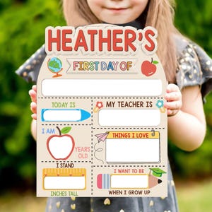 Customized First And Last Day School Sign Back to School Sign Kindergarten 1st Day of School Sign First Day School Wooden School Board